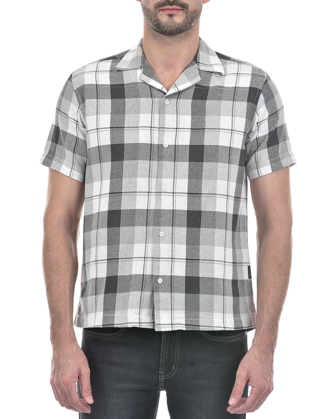 Numero Uno Men Checkered Grey Shirt